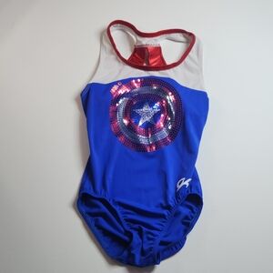 GK Marvel Captain America Red, White, and Blue Leotard